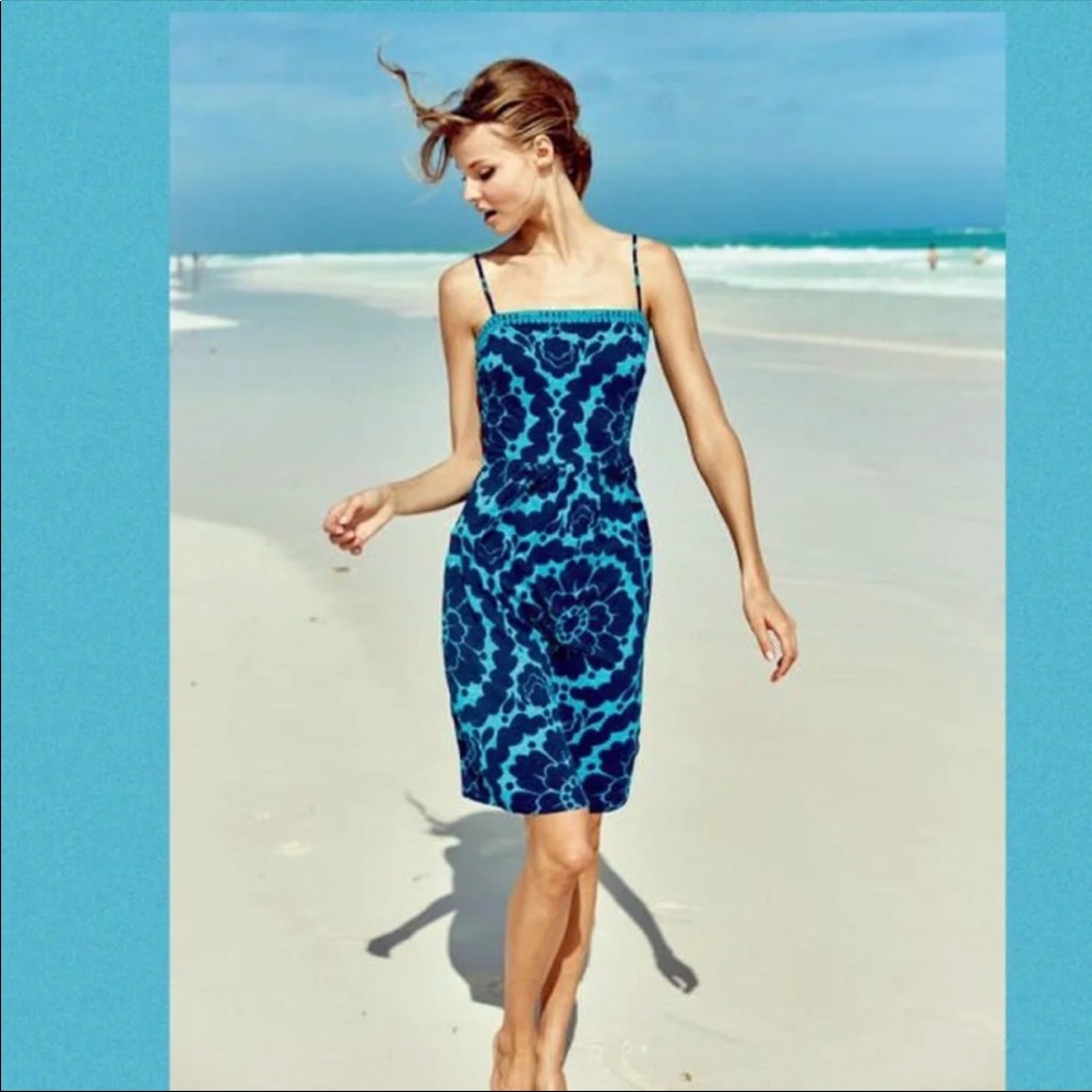 Boden Navy & Turquoise Sun Dress
